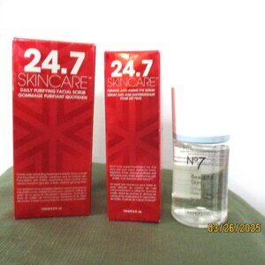 3 SKINCARE FIRMING ANTI AGING EYE SERUM 24.7, PURIFYING FACE SCRUB NO 7 EYE REM
